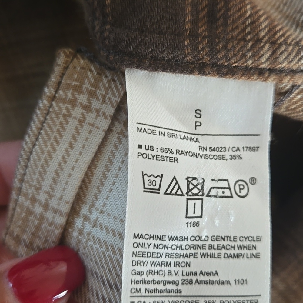 Banana Republic Factory Flannel Boyfriend Shirt Brown Plaid Western Style Small - Picture 7 of 7